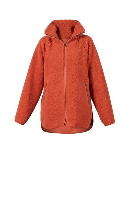 Aria Teddy Fleece Jacket - Red Earth