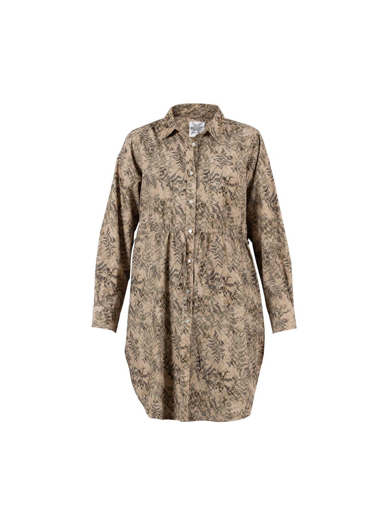 Atlin Printed Corduroy Dress - Camel/Beige/Grey
