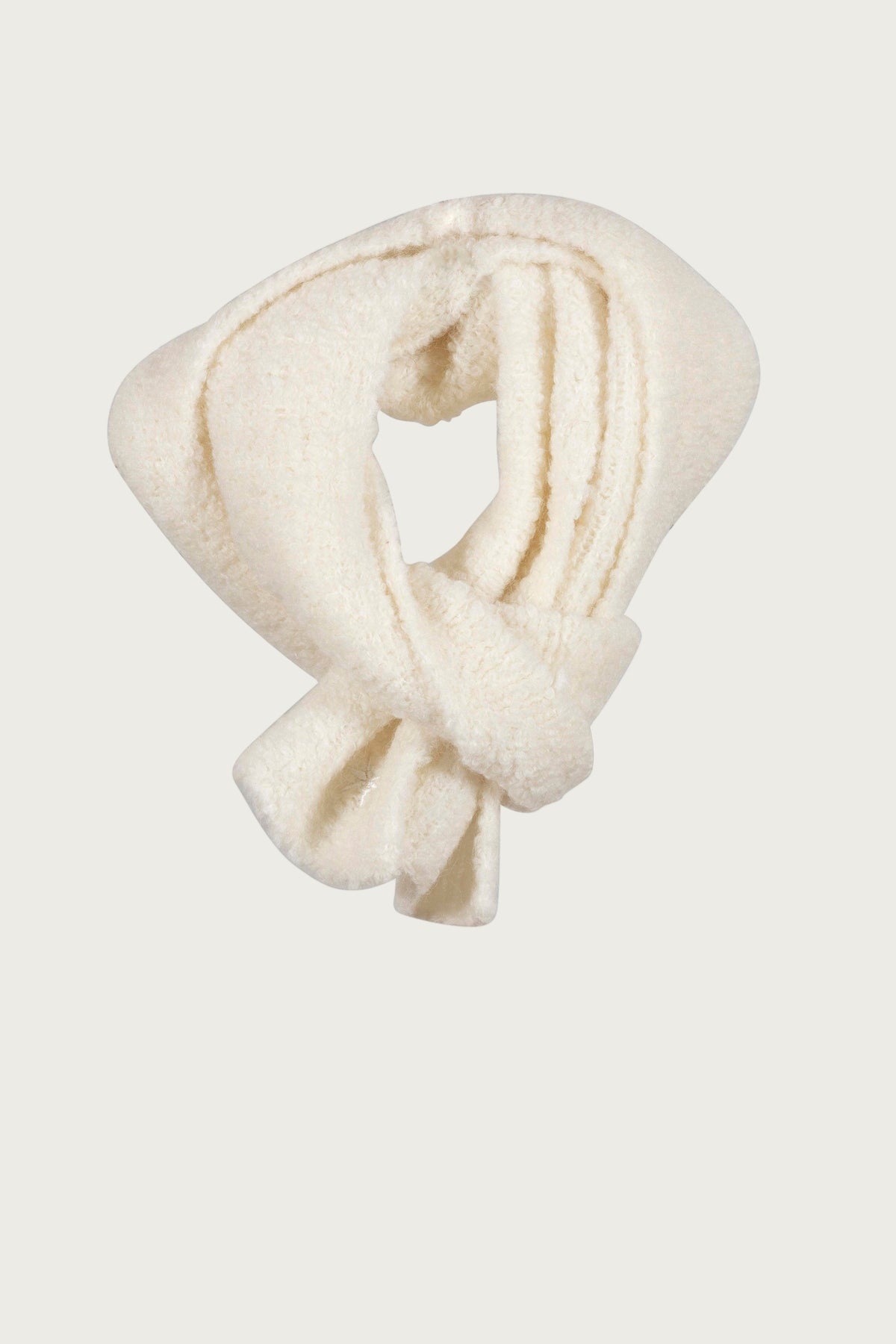 Cabena Boucle Knit Scarf - Ecru
