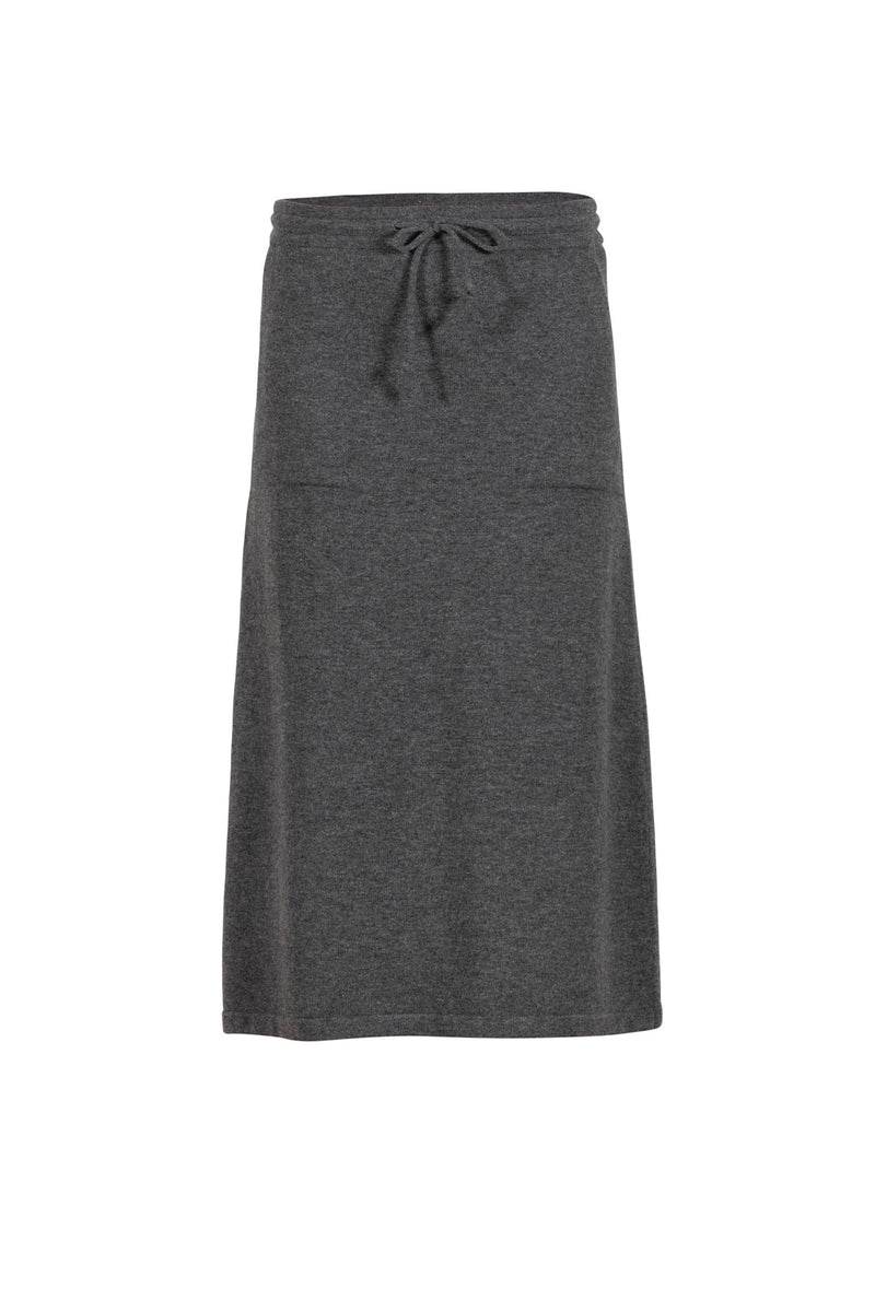 Carmen Wool Knit Skirt - Iron Grey Melange