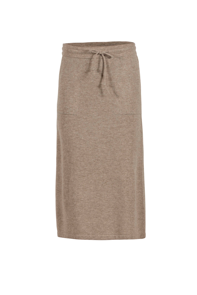 Carmen Wool Knit Skirt - Camel Melange