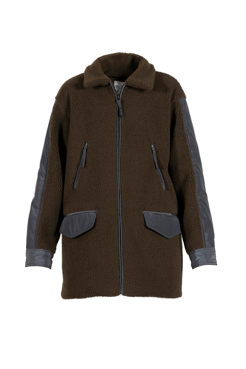 Cesi Teddyfleece Coat - Dusty Brown