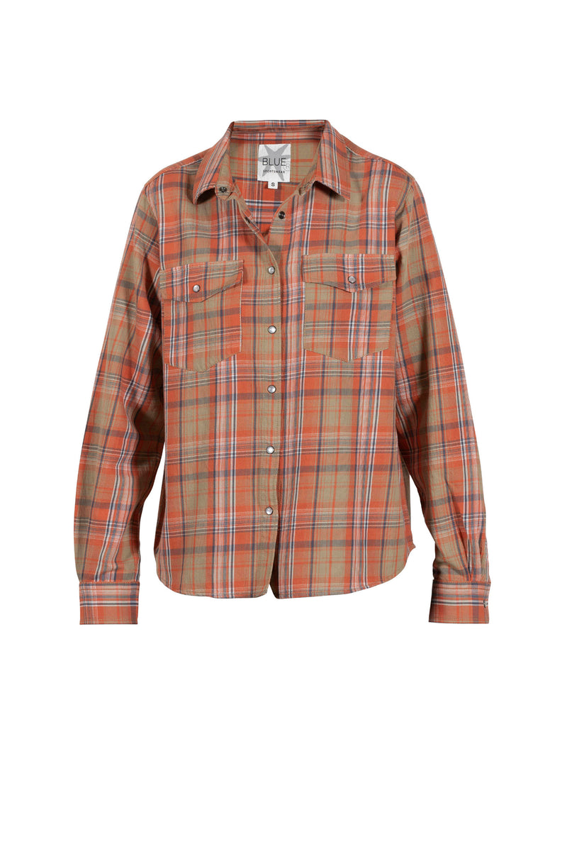 Cindi Check Shirt - Red Earth