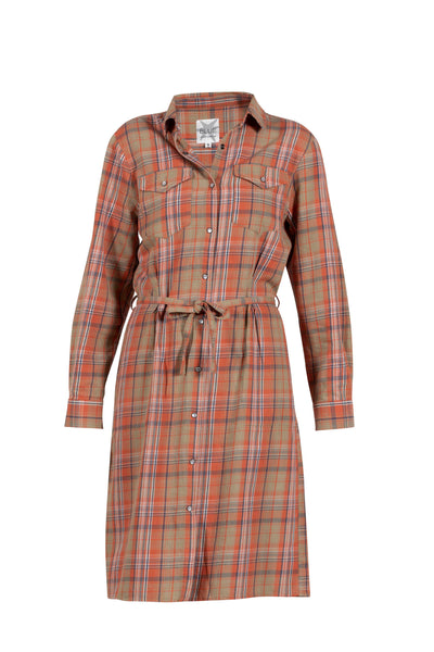 Cirkeline Check Dress - Red Earth