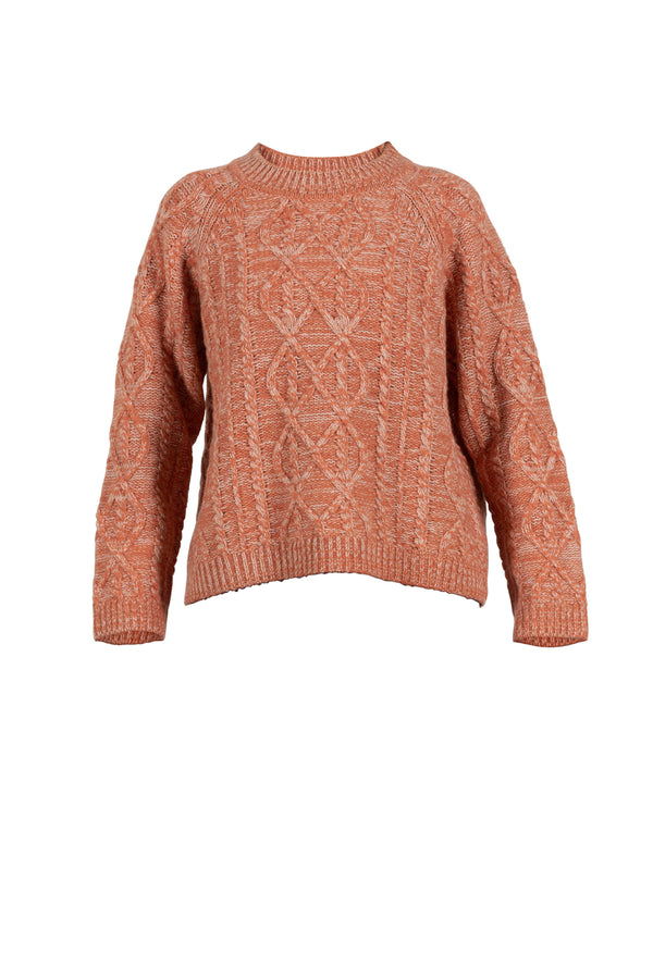 Cortney Cable Knit - Red Earth Melange