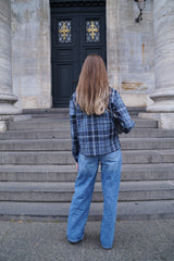 Glorie Cotton Check Shirt - New Navy