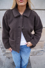 Fanta wool fleece jacket - chocolate