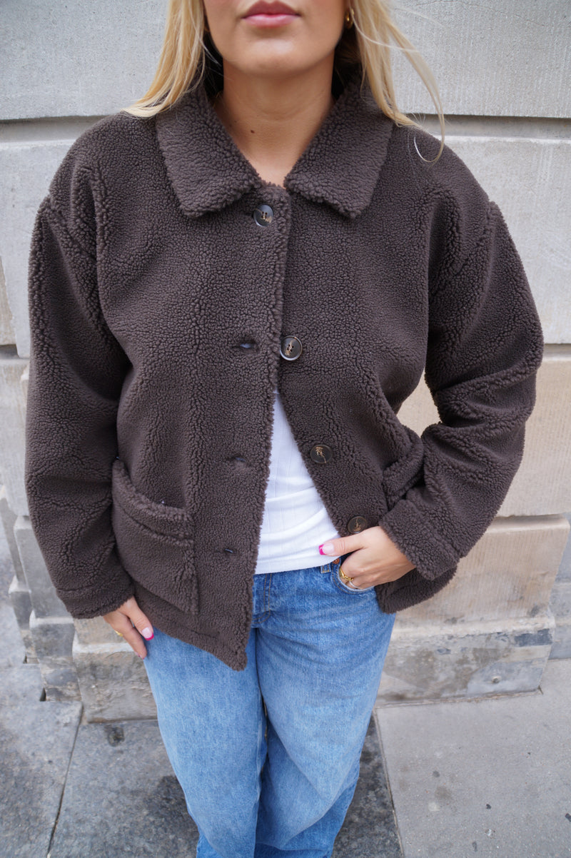 Fanta wool fleece jacket - chocolate