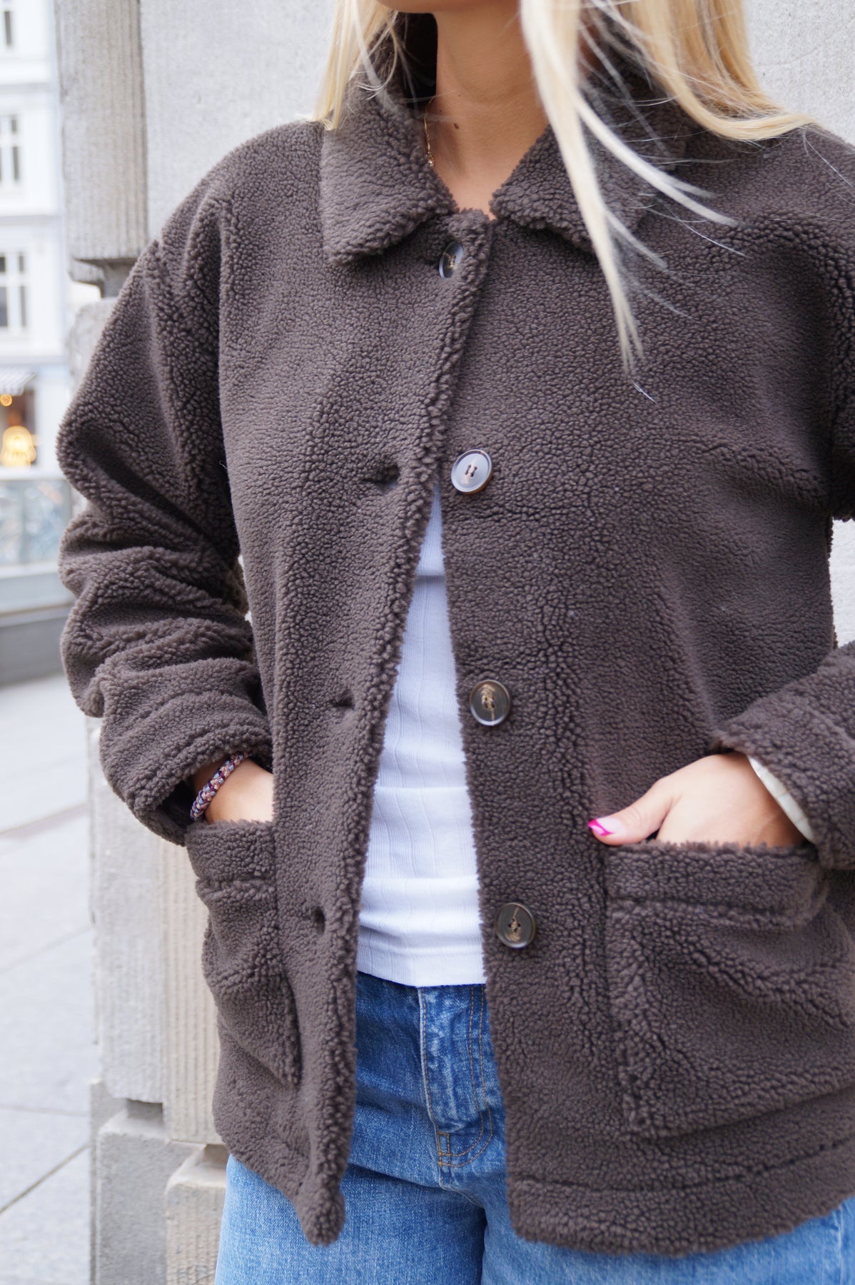 Fanta wool fleece jacket - chocolate