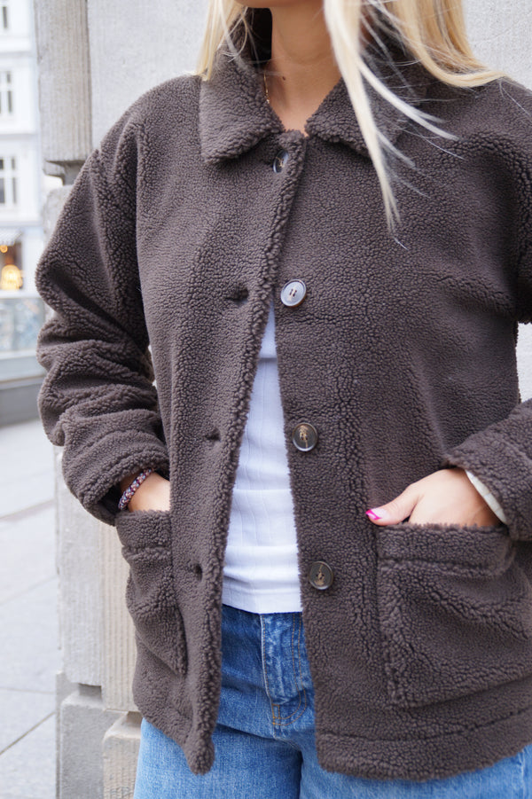 Fanta wool fleece jacket - chocolate