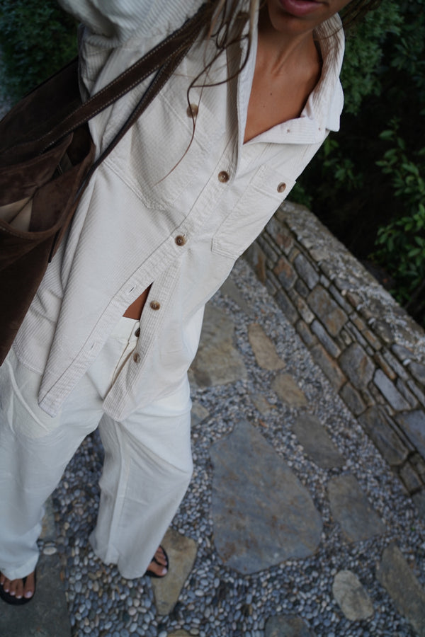 Pelly Corduroy Shirt Jacket - Cream