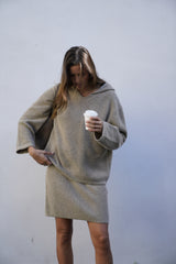 Freja Merino Knit Skirt - Light Camel Melange