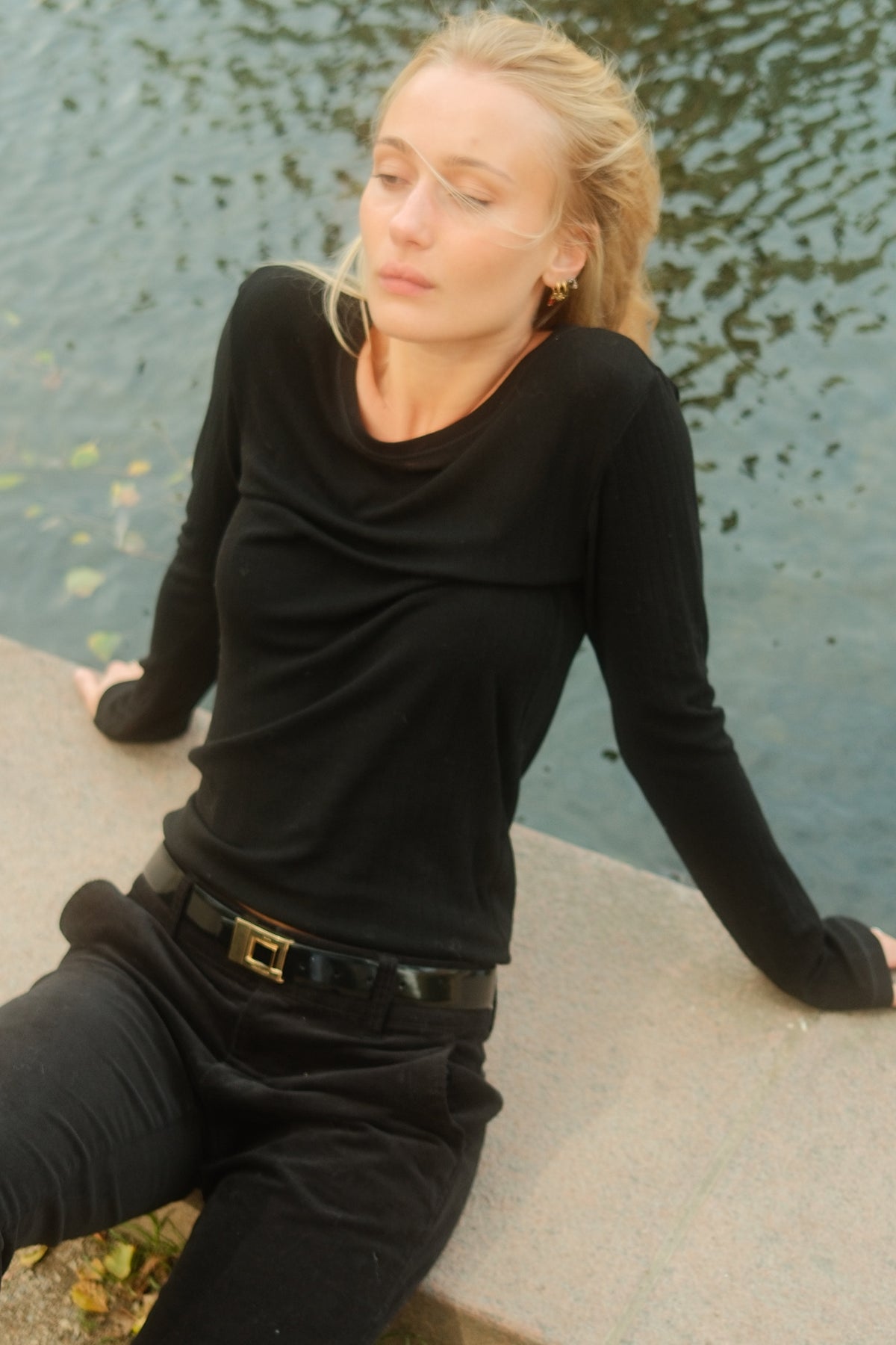 Gunver Rib Tee - Black