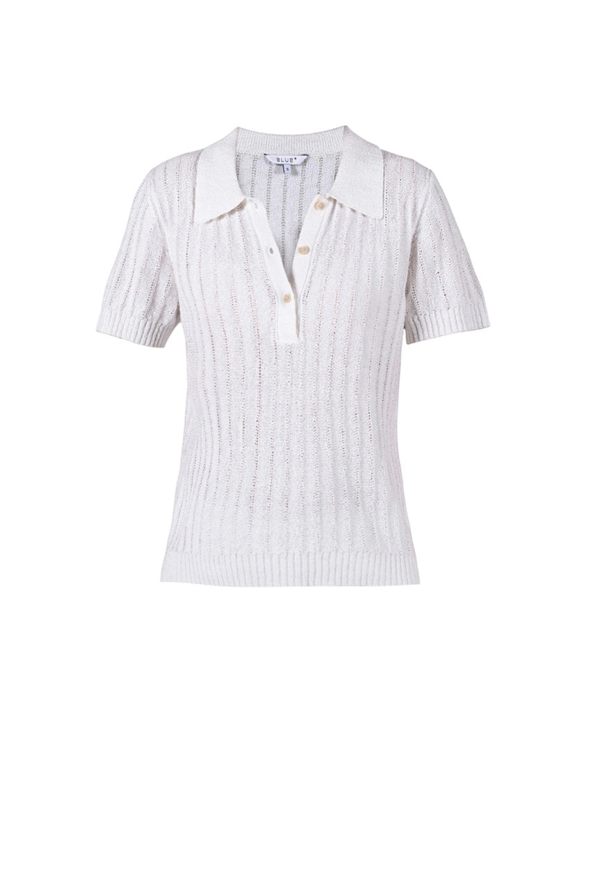 Dacia Polo Knit - White