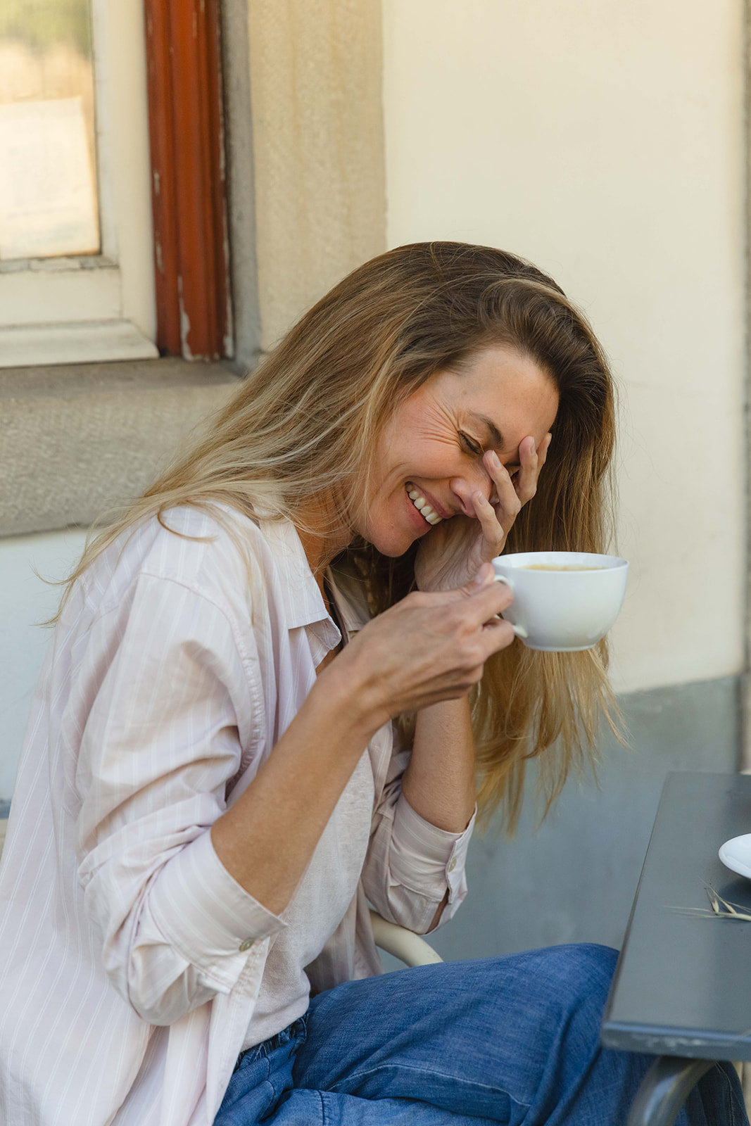 Dagfrid Striped Cotton Shirt - Soft Rose