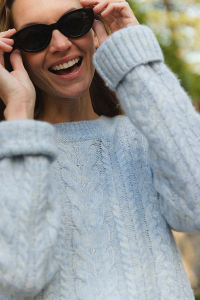 Daimi Cable Knit - Pale Blue