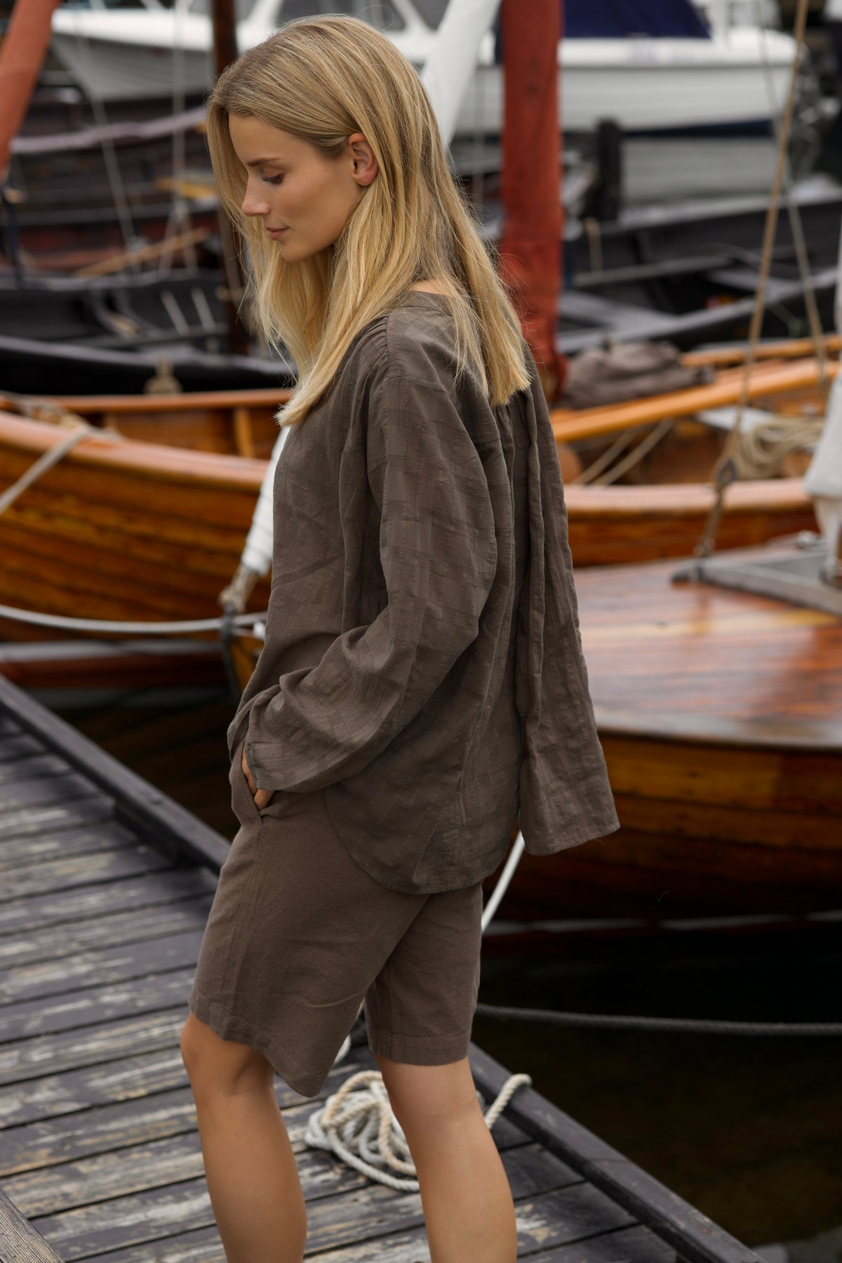 Dalene Check Shirt - Bark