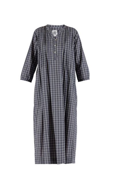 Daris Dress - dusty navy check