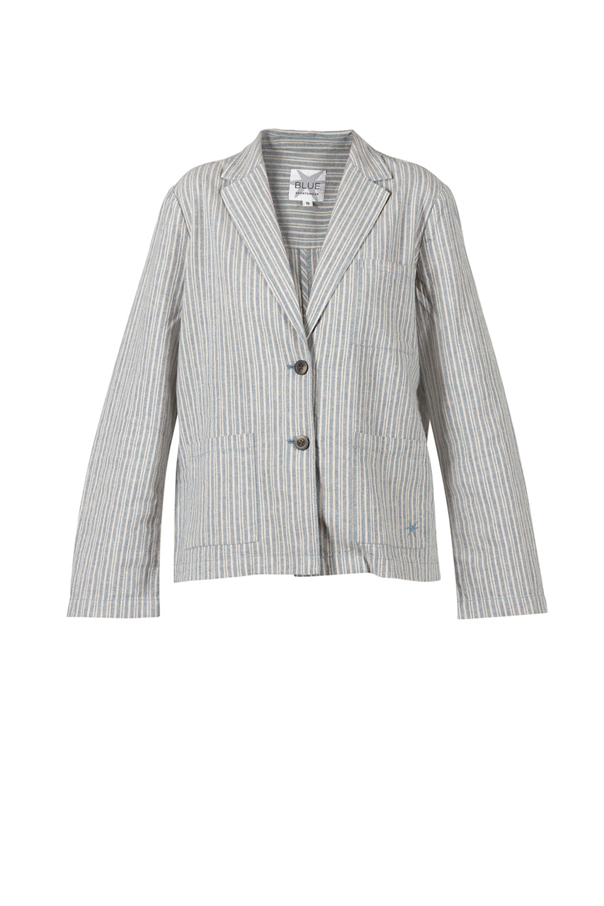 Dasha Striped Blazer - Iron Blue/Chalk