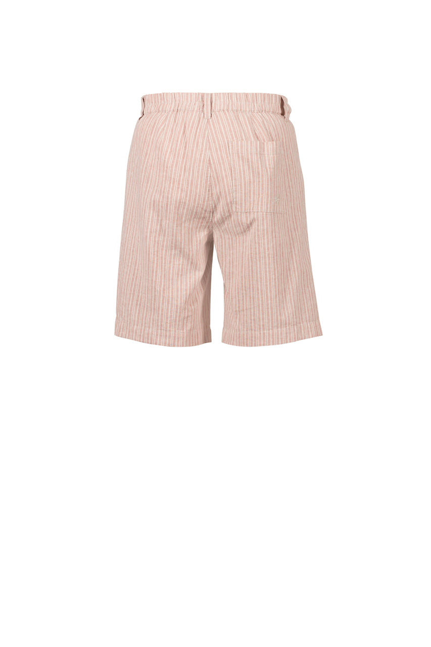 Davida Striped Bermudas - Deep Rose/Chalk