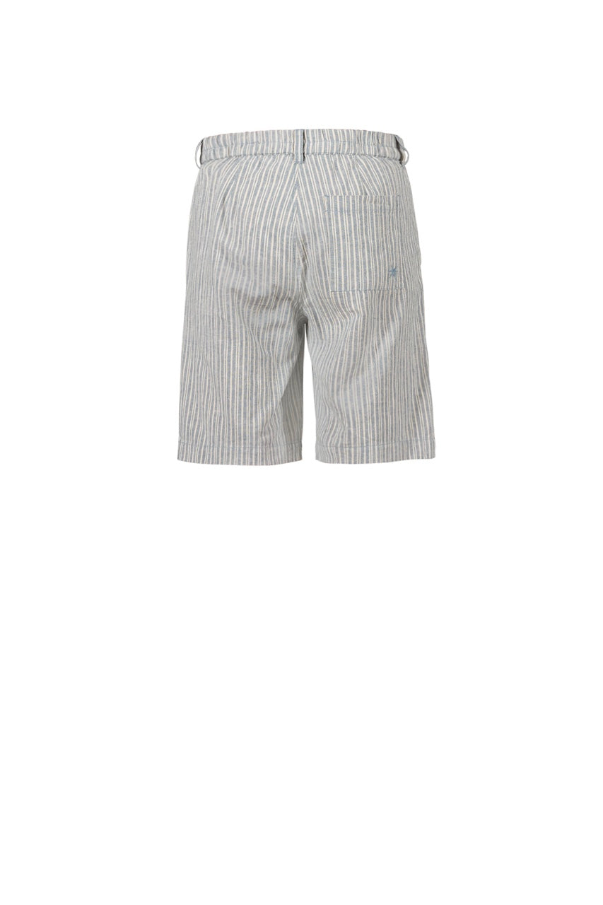 Davida Striped Bermudas - Iron Blue/Chalk