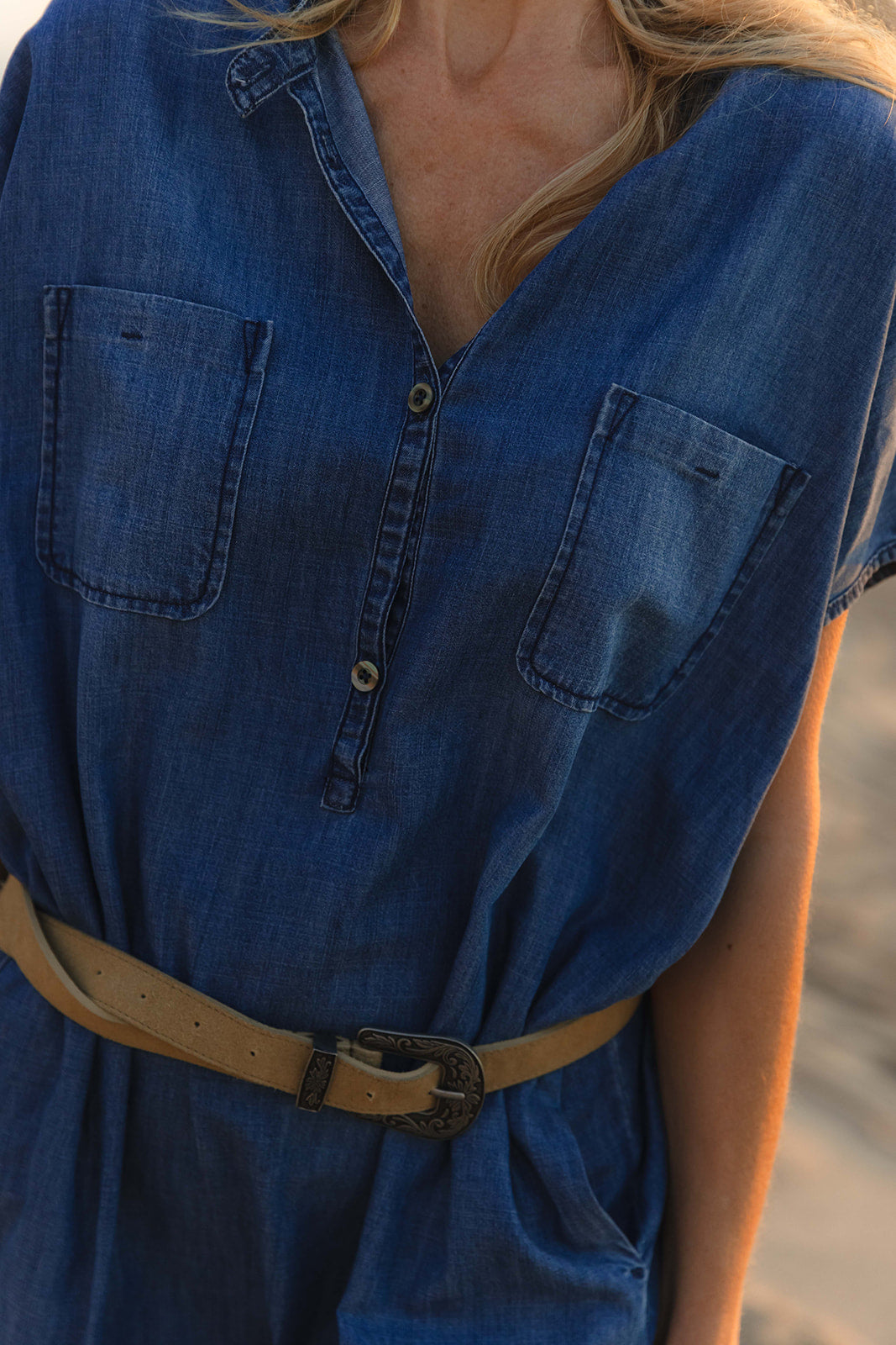 Deva Dress - Denim Blue