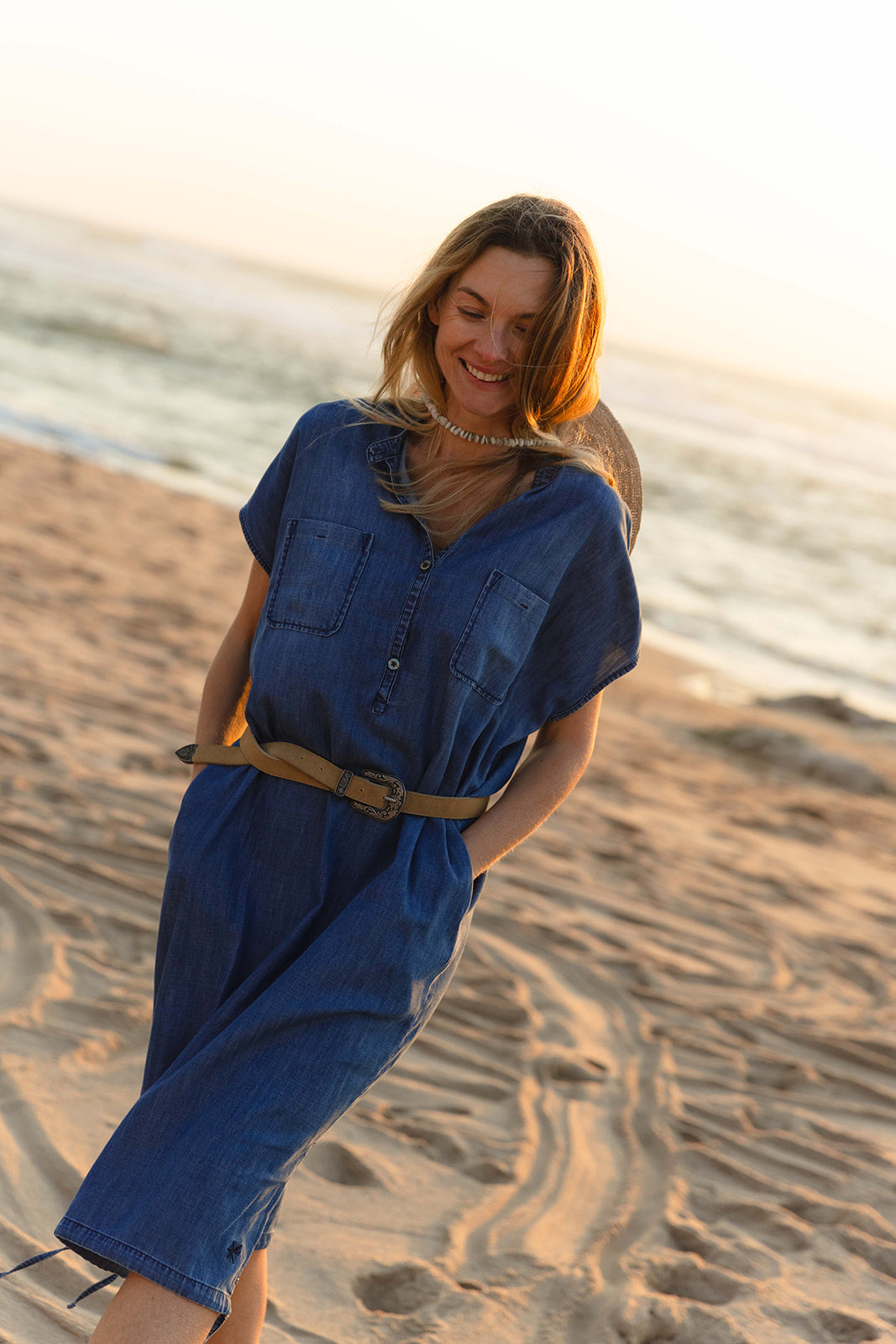 Deva Dress - Denim Blue