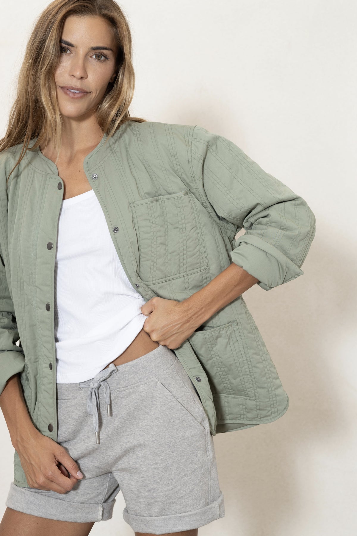 Diana Quilt Jacket - Palm Green