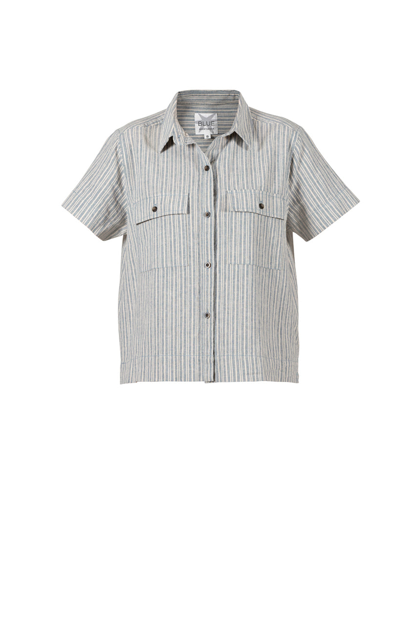 Diore Striped Shirt - Iron Blue/Chalk