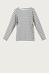 Donna Striped Blouse - Ecru w/New Navy