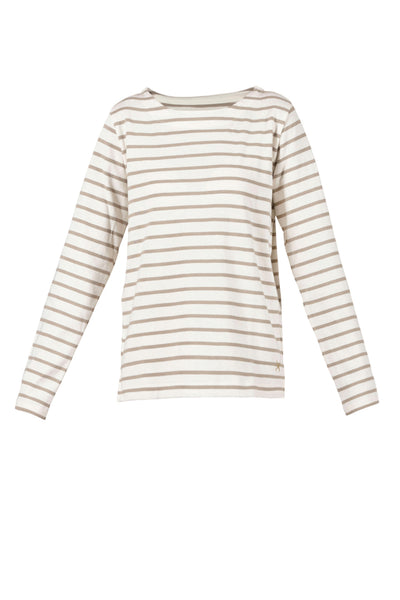 Donna Striped Tee - Ecru/Khaki