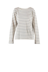 Donna Striped Blouse - Ecru/Grey Melange