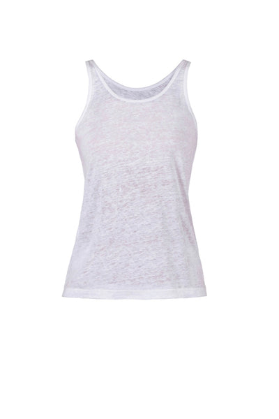Doris Linen Tank Top - White