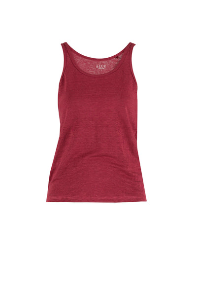Doris linen Top - Cranberry