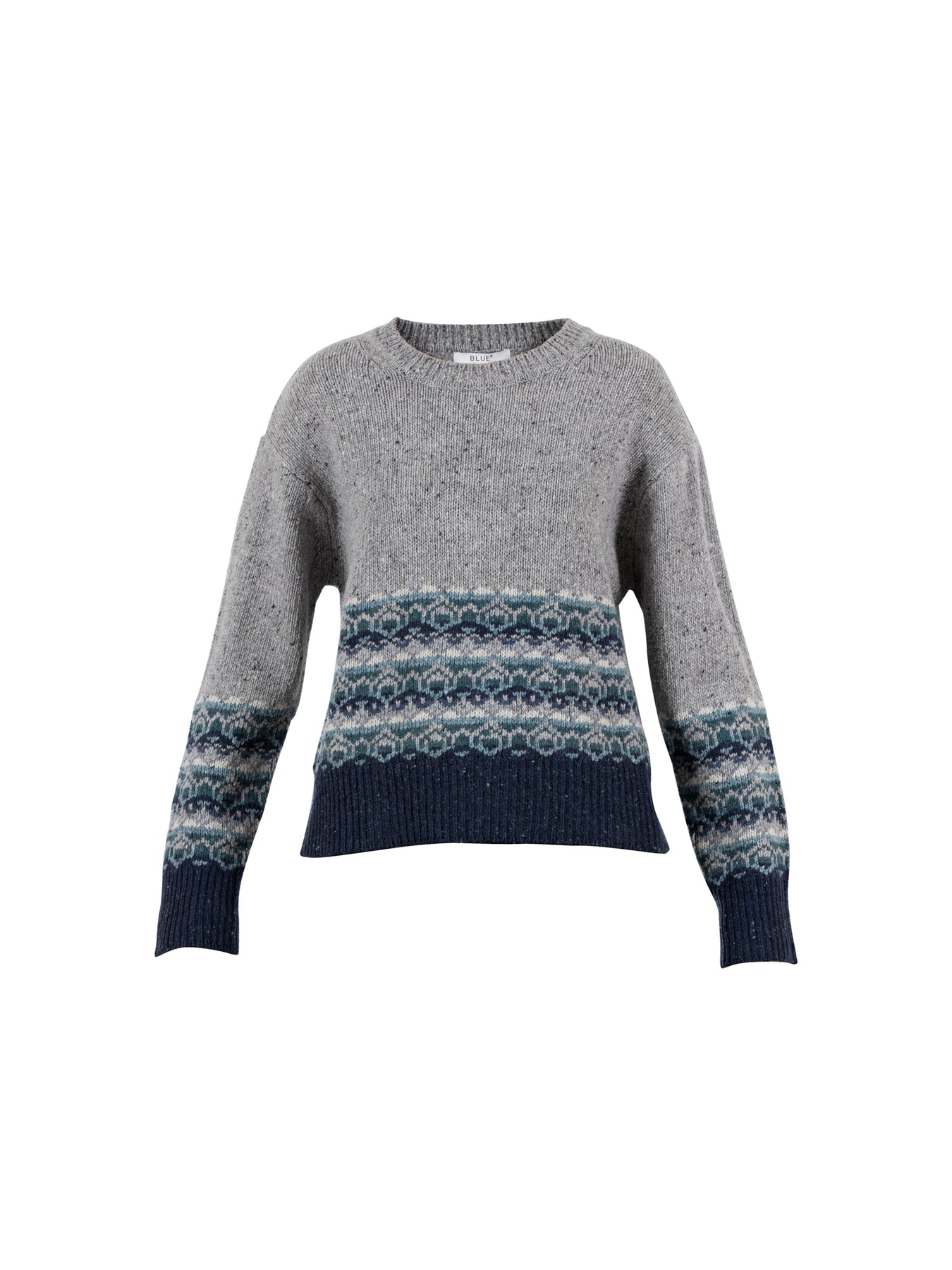 Dover Rough Merino/Alpaca Jaquard Knit - Lightgrey Melange