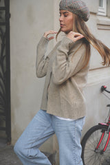 Cara Wool Cardigan - Camel Melange