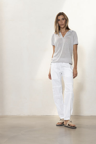 Ellis Linen Polo Knit - Silvergrey