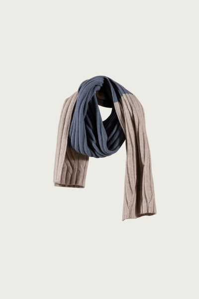 Fabienne Lambswool Knit Scarf - Chalk Melange