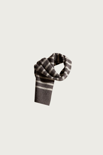 Fannylou Bouclé Knit Scarf - Light Chocolate/Cream