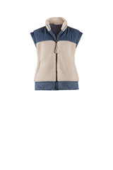 Faune wool fleece vest - autumn blue