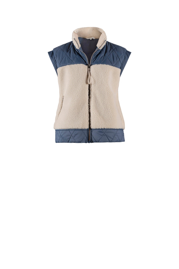 Faune wool fleece vest - autumn blue