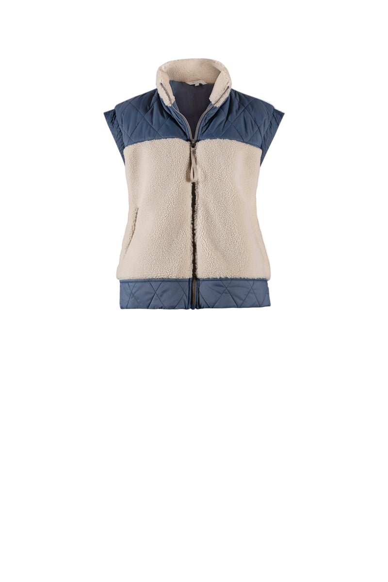 Faune wool fleece vest - autumn blue
