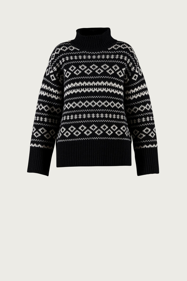 Fe Jaquard Knit - Black/Cream