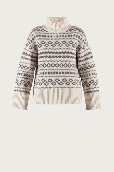 Fe Jaquard Knit - Cream/Light Chocolate