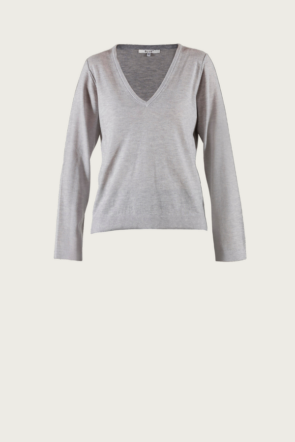 Florence Light Merino Tee -  silvergrey melange
