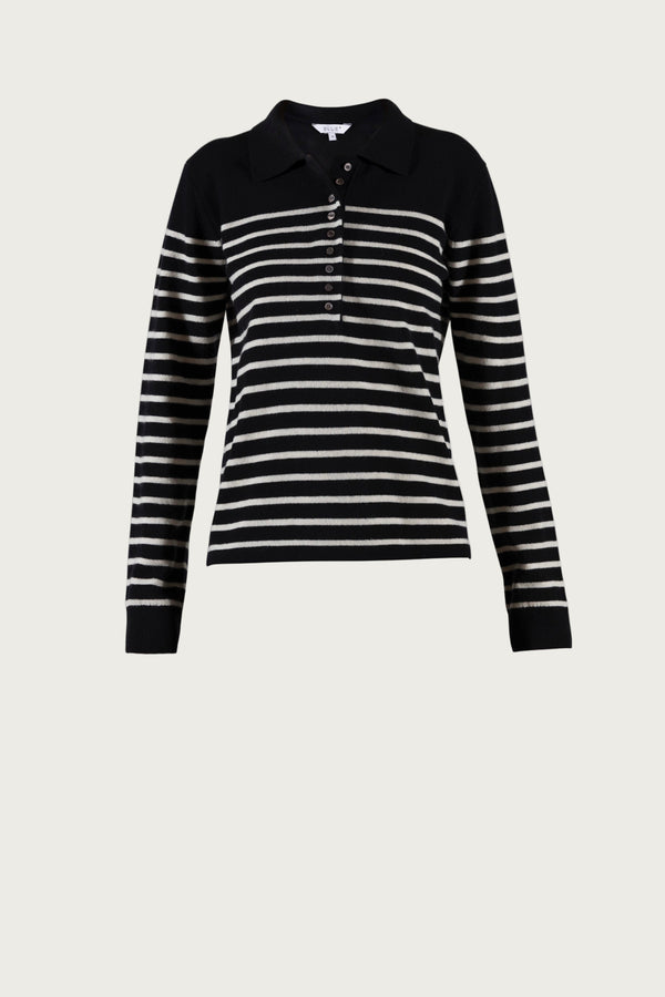 Franceska Wool Polo Knit - Black