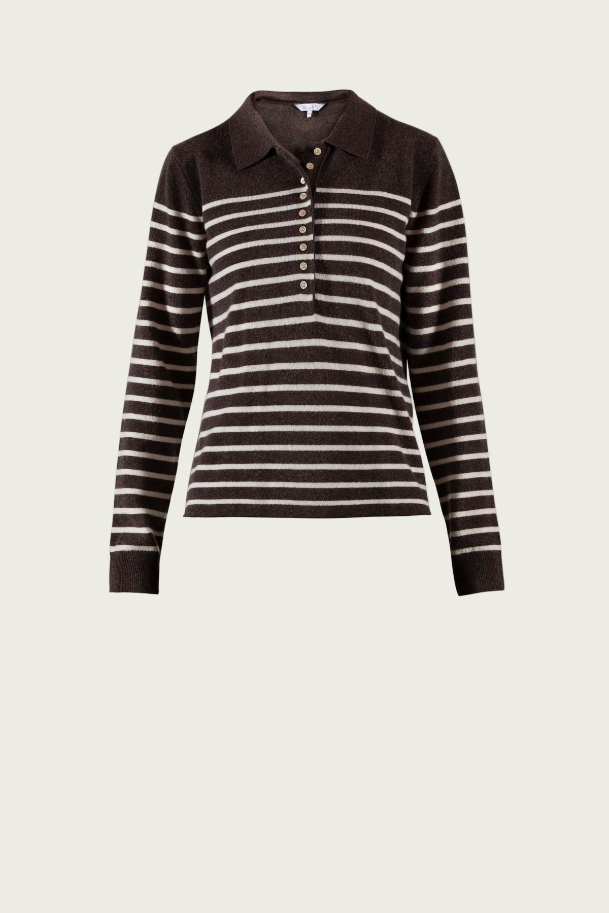 Franceska Wool Polo Knit - Chocolate Melange