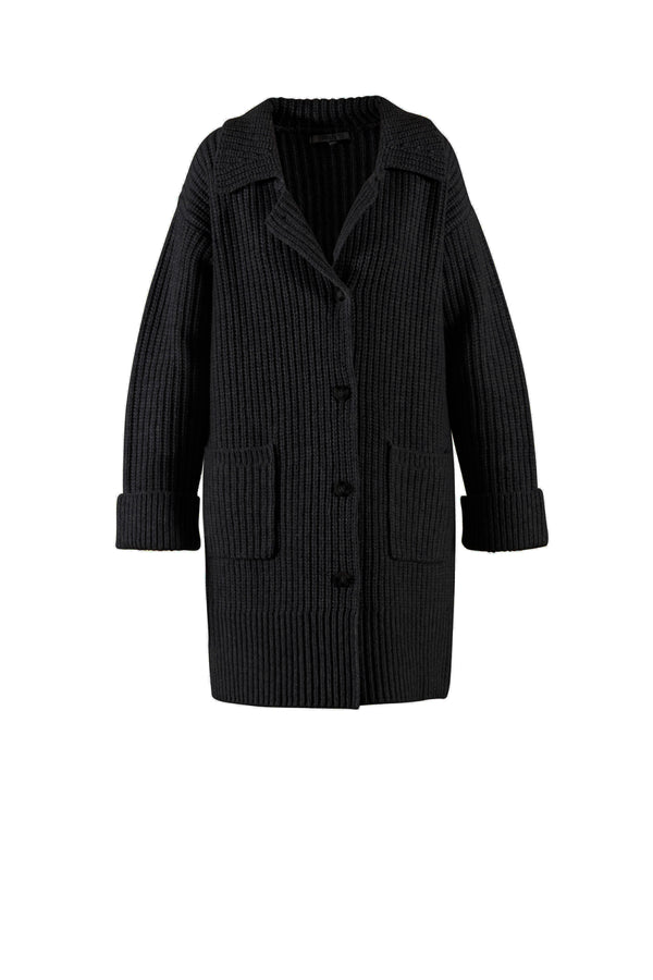 Fransine Long Knit Cardigan - Black
