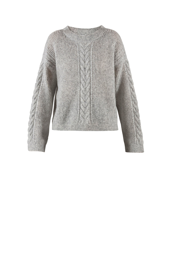 Frigga Cable Knit - Light Grey/Melange