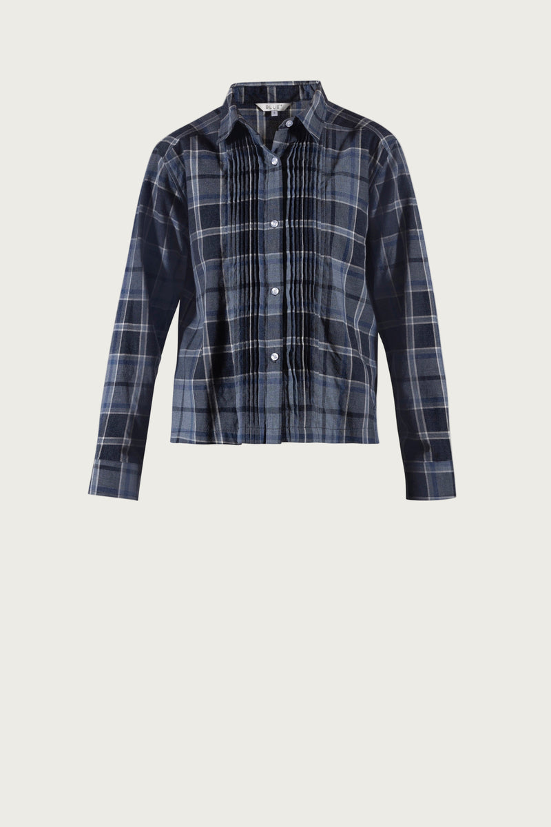 Glorie Cotton Check Shirt - New Navy